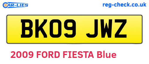 BK09JWZ are the vehicle registration plates.