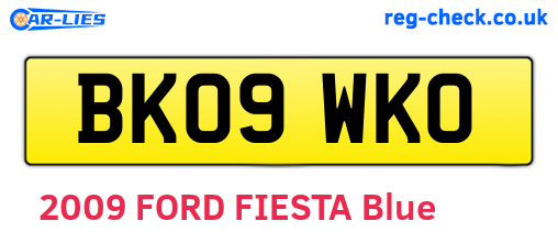 BK09WKO are the vehicle registration plates.