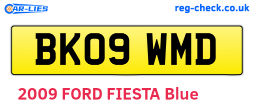 BK09WMD are the vehicle registration plates.