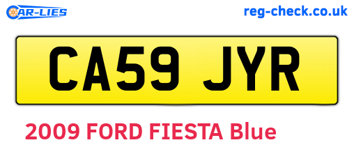 CA59JYR are the vehicle registration plates.