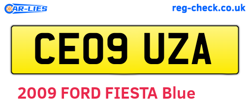 CE09UZA are the vehicle registration plates.