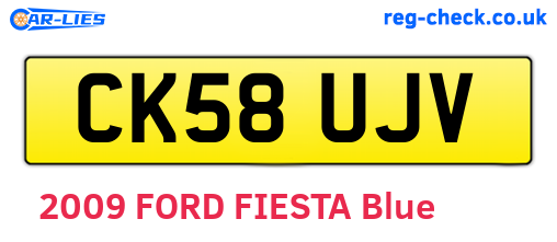 CK58UJV are the vehicle registration plates.