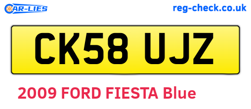 CK58UJZ are the vehicle registration plates.