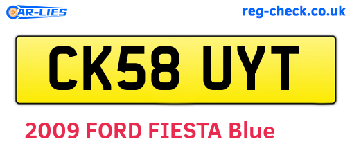 CK58UYT are the vehicle registration plates.