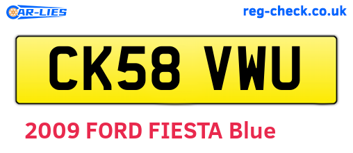 CK58VWU are the vehicle registration plates.