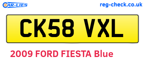 CK58VXL are the vehicle registration plates.