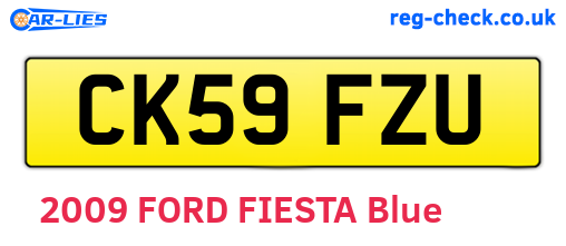 CK59FZU are the vehicle registration plates.