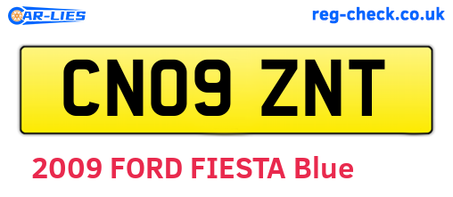 CN09ZNT are the vehicle registration plates.