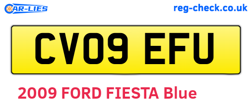 CV09EFU are the vehicle registration plates.