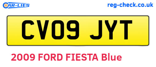 CV09JYT are the vehicle registration plates.