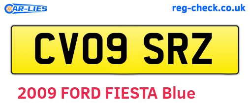 CV09SRZ are the vehicle registration plates.