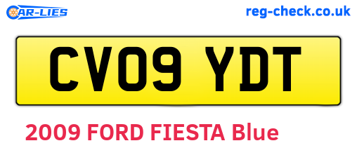 CV09YDT are the vehicle registration plates.
