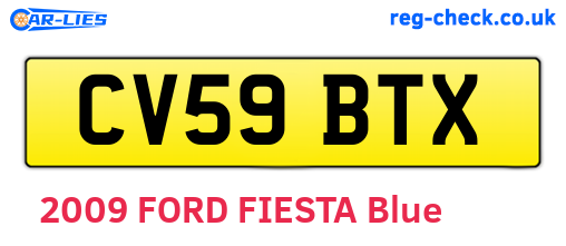 CV59BTX are the vehicle registration plates.