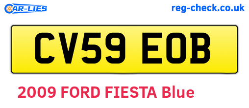 CV59EOB are the vehicle registration plates.