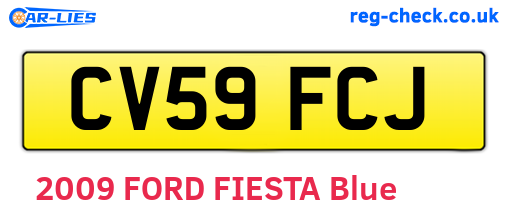 CV59FCJ are the vehicle registration plates.