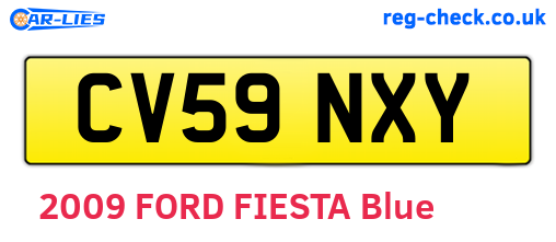 CV59NXY are the vehicle registration plates.