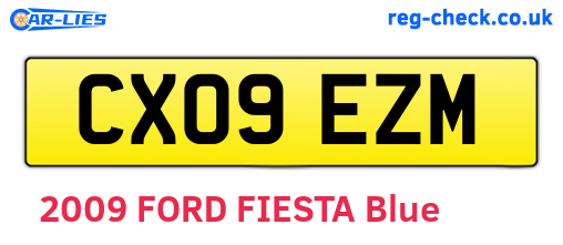 CX09EZM are the vehicle registration plates.
