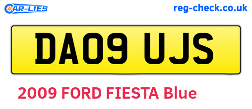 DA09UJS are the vehicle registration plates.