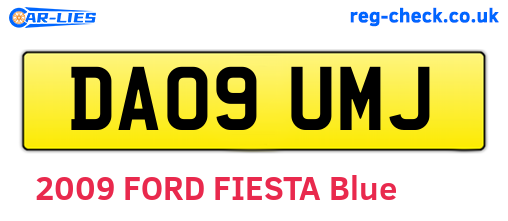DA09UMJ are the vehicle registration plates.