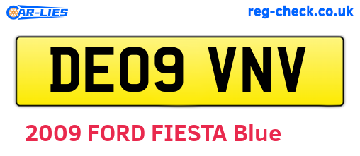 DE09VNV are the vehicle registration plates.