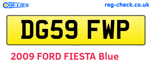 DG59FWP are the vehicle registration plates.