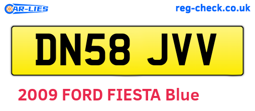 DN58JVV are the vehicle registration plates.