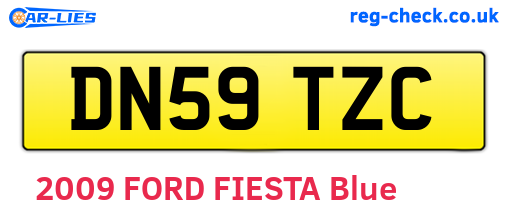 DN59TZC are the vehicle registration plates.