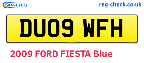 DU09WFH are the vehicle registration plates.