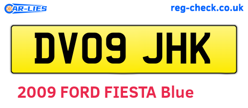 DV09JHK are the vehicle registration plates.