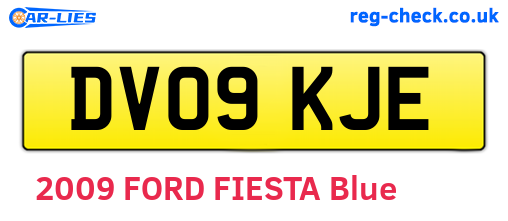 DV09KJE are the vehicle registration plates.