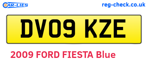 DV09KZE are the vehicle registration plates.