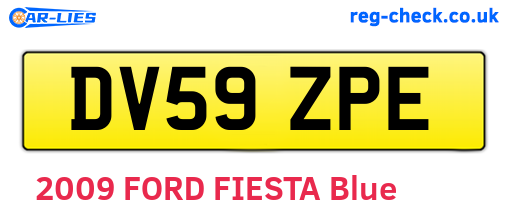 DV59ZPE are the vehicle registration plates.