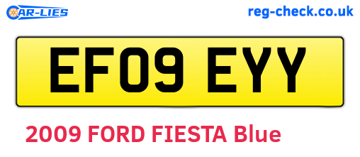 EF09EYY are the vehicle registration plates.