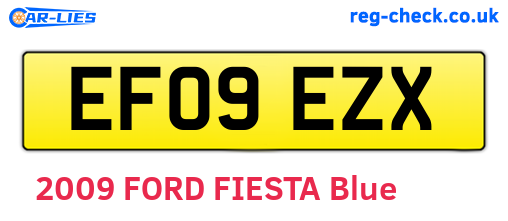 EF09EZX are the vehicle registration plates.