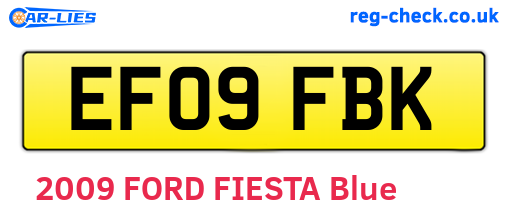 EF09FBK are the vehicle registration plates.