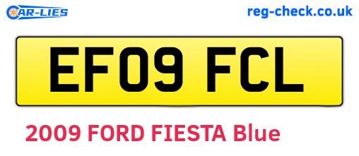 EF09FCL are the vehicle registration plates.