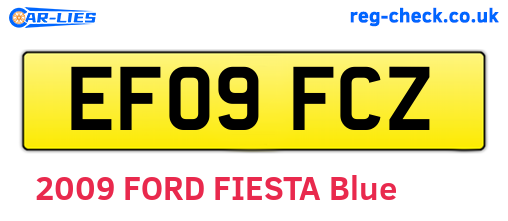 EF09FCZ are the vehicle registration plates.