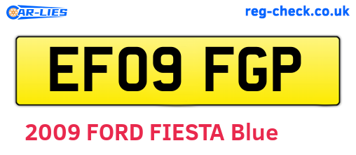 EF09FGP are the vehicle registration plates.
