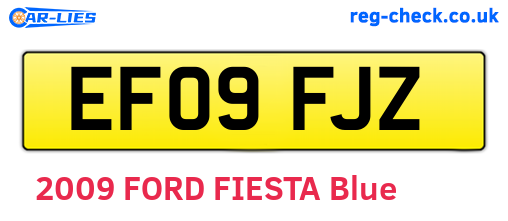 EF09FJZ are the vehicle registration plates.