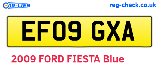EF09GXA are the vehicle registration plates.