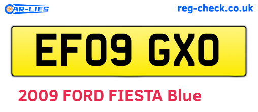 EF09GXO are the vehicle registration plates.
