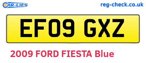 EF09GXZ are the vehicle registration plates.
