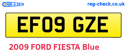 EF09GZE are the vehicle registration plates.
