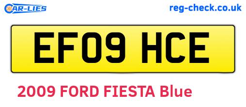 EF09HCE are the vehicle registration plates.