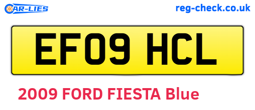 EF09HCL are the vehicle registration plates.