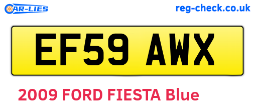 EF59AWX are the vehicle registration plates.