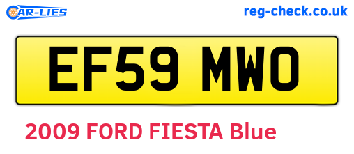 EF59MWO are the vehicle registration plates.