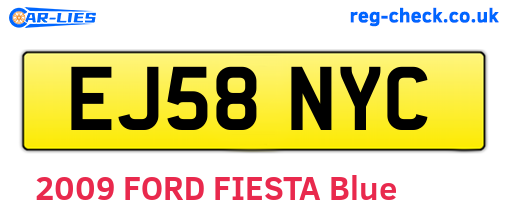 EJ58NYC are the vehicle registration plates.