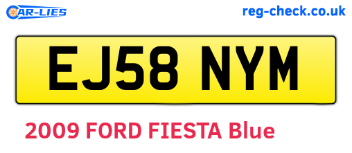EJ58NYM are the vehicle registration plates.