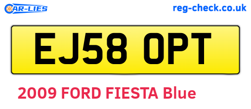 EJ58OPT are the vehicle registration plates.